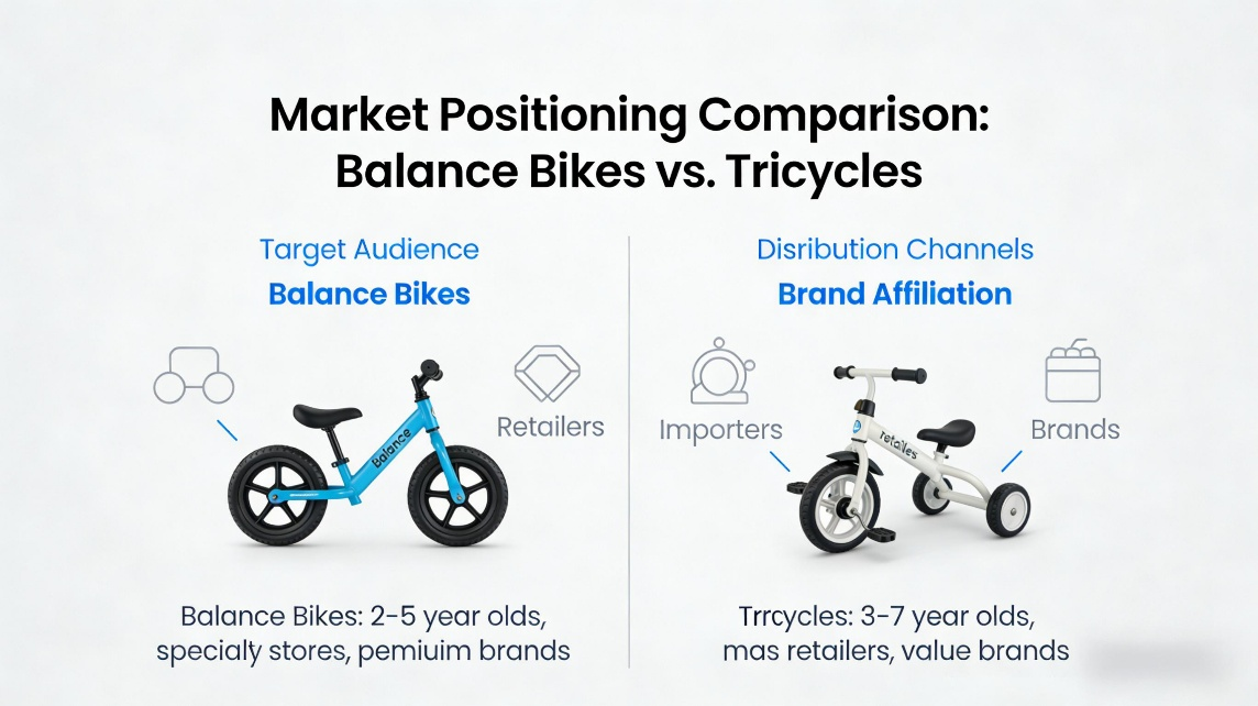 balance bike and tricycle market positioning comparison