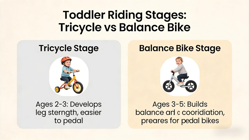 tricycle and balance bike age and stage guide