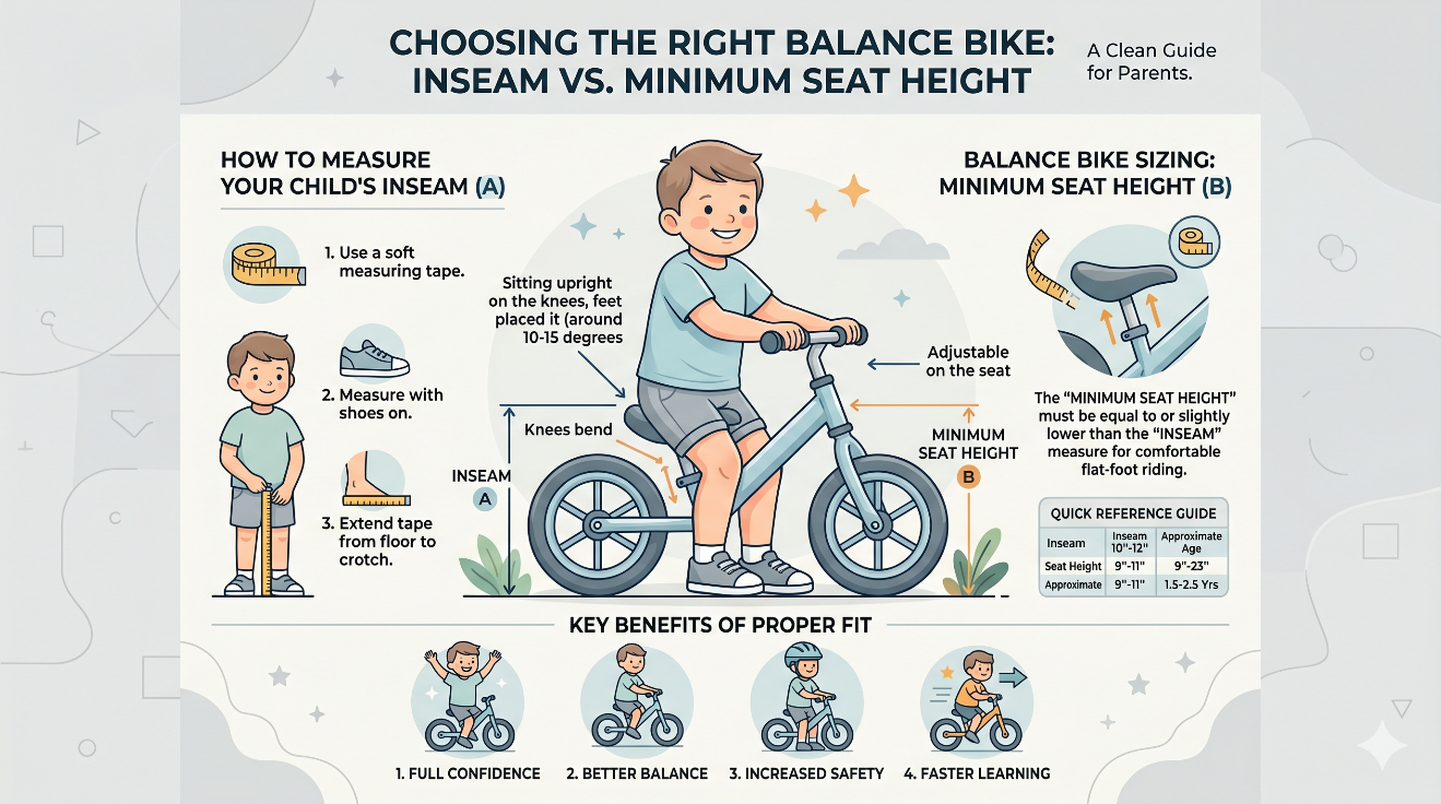 toddler balance bike seat height guide